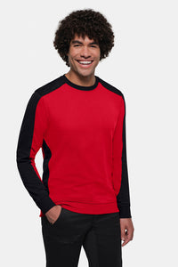 HAKRO Sweatshirt Contrast MIKRALINAR® ECO 549 rot/schwarz