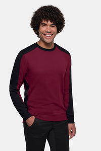 HAKRO Sweatshirt Contrast MIKRALINAR® ECO 549 weinrot/schwarz