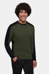 HAKRO Sweatshirt Contrast MIKRALINAR® ECO 549 olive/schwarz