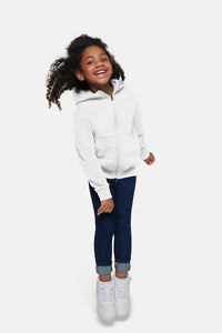 HAKRO Kinder Kapuzen-Sweatjacke Bio-Baumwolle 565 weiß