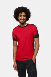 HAKRO T-Shirt Contrast MIKRALINAR® ECO 590 rot/schwarz
