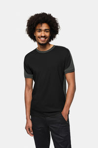 HAKRO T-Shirt Contrast MIKRALINAR® ECO 590 schwarz/karbongrau