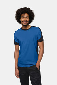HAKRO T-Shirt Contrast MIKRALINAR® ECO 590 royalblau/schwarz