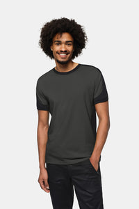 HAKRO T-Shirt Contrast MIKRALINAR® ECO 590 karbongrau/schwarz