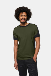 HAKRO T-Shirt Contrast MIKRALINAR® ECO 590 olive/schwarz