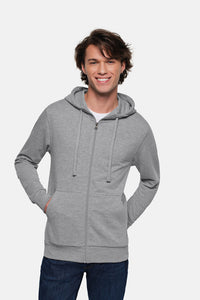 HAKRO Kapuzen-Sweatjacke Premium 605 grau meliert