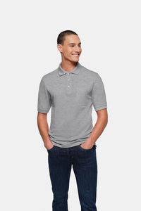 HAKRO Pocket-Poloshirt Top 802 grau meliert