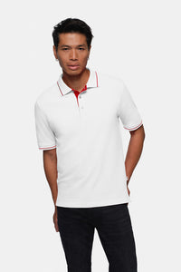 HAKRO Poloshirt Casual 803 weiß/rot