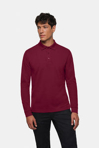 HAKRO Longsleeve-Poloshirt MIKRALINAR® 815 weinrot