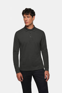 HAKRO Longsleeve-Poloshirt MIKRALINAR® 815 karbongrau