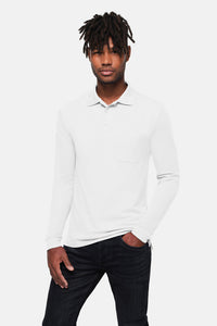 HAKRO Pocket-Longsleeve-Polo MIKRALINAR® ECO 817 weiß