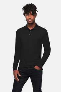 HAKRO Pocket-Longsleeve-Polo MIKRALINAR® ECO 817 schwarz