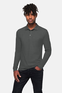 HAKRO Pocket-Longsleeve-Polo MIKRALINAR® ECO 817 anthrazit