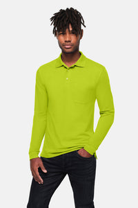 HAKRO Pocket-Longsleeve-Polo MIKRALINAR® ECO 817 kiwi