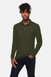 HAKRO Pocket-Longsleeve-Polo MIKRALINAR® ECO 817 olive