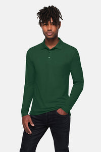 HAKRO Pocket-Longsleeve-Polo MIKRALINAR® ECO 817 tanne