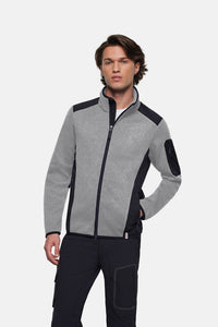 HAKRO Strickfleecejacke 836 grau meliert