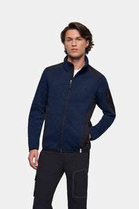 HAKRO Strickfleecejacke 836 marine meliert