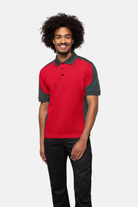 HAKRO Poloshirt Contrast MIKRALINAR® 839 rot/anthrazit