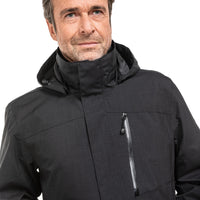 Wind&Wetter ZipIn Herren Schwarz – Detailansicht