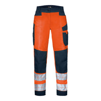 WS Bulldozer Hose Damen Warnorange/ Dunkelblau – Vorderansicht