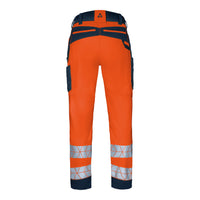 WS Bulldozer Hose Damen Warnorange/ Dunkelblau – Rückansicht