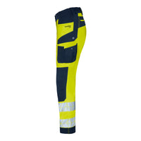 WS Bulldozer Hose Damen Warngelb/ Dunkelblau – Seitenansicht