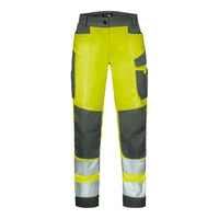 WS Bulldozer Hose Damen Warngelb/ Dunkelgrau – Vorderansicht