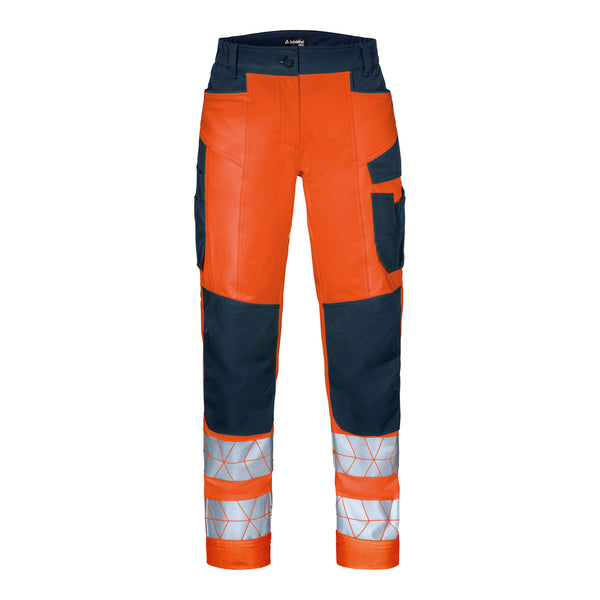 WS Bulldozer Hose Damen Warnorange/ Dunkelblau – Vorderansicht