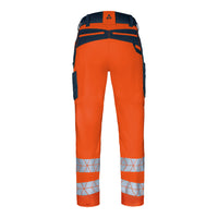 WS Bulldozer Hose Damen Warnorange/ Dunkelblau – Rückansicht