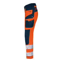 WS Bulldozer Hose Damen Warnorange/ Dunkelblau – Seitenansicht