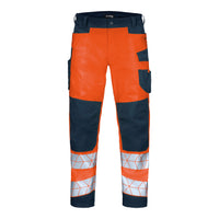 WS Bulldozer Hose Herren Warnorange/ Dunkelblau – Vorderansicht