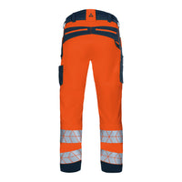 WS Bulldozer Hose Herren Warnorange/ Dunkelblau – Rückansicht