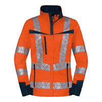 WS Leuchtkegel Jacke Damen Warnorange/ Dunkelblau – Vorderansicht