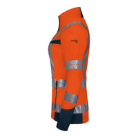 WS Leuchtkegel Jacke Damen Warnorange/ Dunkelblau – Seitenansicht