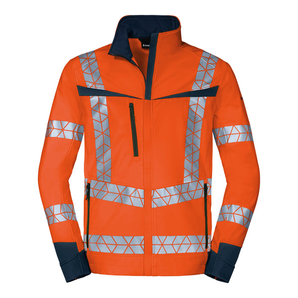 WS Leuchtkegel Jacke Herren Warnorange/ Dunkelblau – Vorderansicht