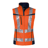 WS Leuchtkegel Weste Winter Damen Warnorange/ Dunkelblau – Vorderansicht