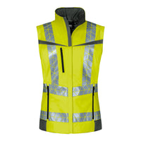 WS Leuchtkegel Weste Winter Damen Warngelb/ Dunkelgrau – Vorderansicht