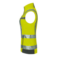 WS Leuchtkegel Weste Winter Damen Warngelb/ Dunkelgrau – Seitenansicht