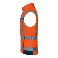 WS Leuchtkegel Weste Winter Herren Warnorange/ Dunkelblau – Seitenansicht