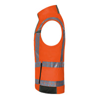 WS Leuchtkegel Weste Winter Herren Warnorange/ Dunkelgrau – Seitenansicht