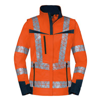 WS Leuchtkegel Zip Off Damen Warnorange/ Dunkelblau – Vorderansicht