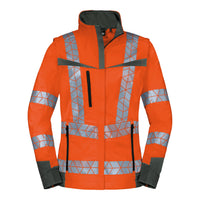 WS Leuchtkegel Zip Off Damen Warnorange/ Dunkelgrau – Vorderansicht