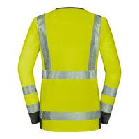 WS Signalheld Longsleeve Damen Warngelb/ Dunkelgrau – Rückansicht