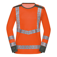 WS Signalheld Longsleeve Damen Warnorange/ Dunkelgrau – Vorderansicht