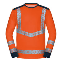 WS Signalheld Longsleeve Herren Warnorange/ Dunkelblau – Vorderansicht