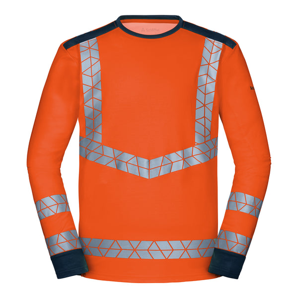 WS Signalheld Longsleeve Herren Warnorange/ Dunkelblau – Vorderansicht