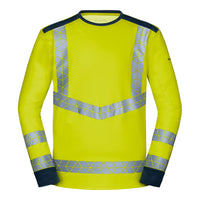 WS Signalheld Longsleeve Herren Warngelb/ Dunkelblau – Vorderansicht