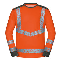WS Signalheld Longsleeve Herren Warnorange/ Dunkelgrau – Vorderansicht