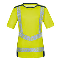 WS Signalheld T-Shirt Damen Warngelb/ Dunkelblau – Vorderansicht